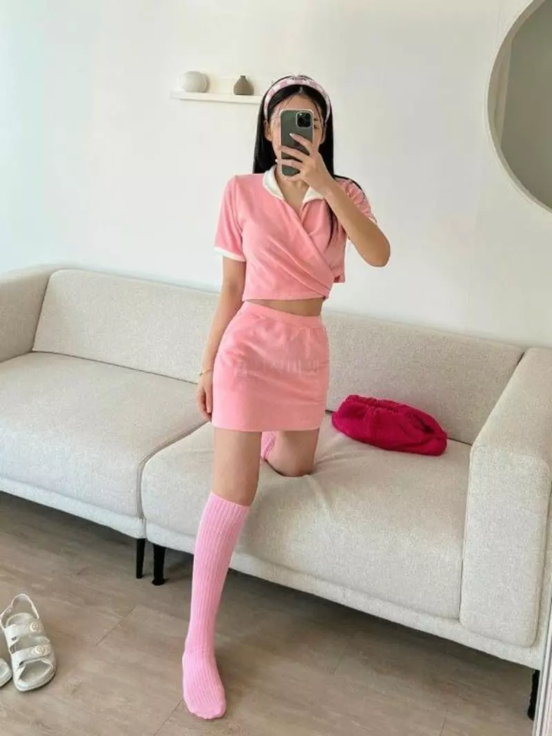 Inssense - Korean Women Fashion - #thelittlethings - Terry Back Open Collar Top - 3