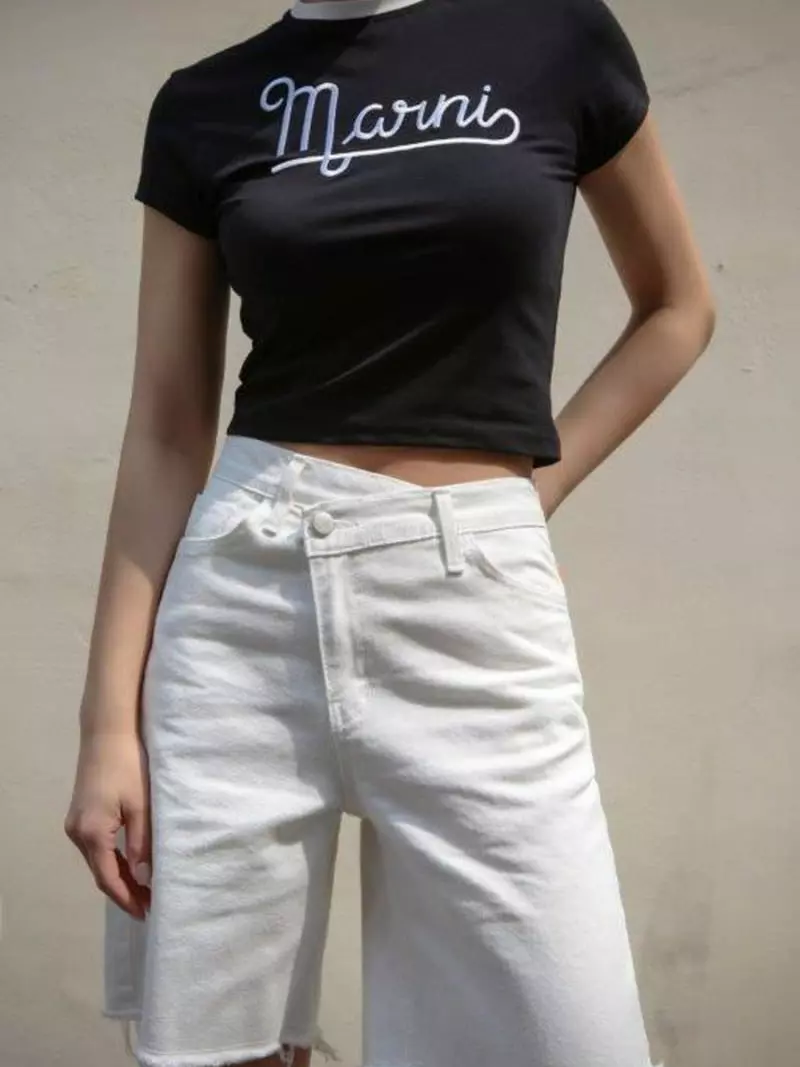 Inssense - Korean Women Fashion - #thelittlethings - Cross White Denim Shorts - 2