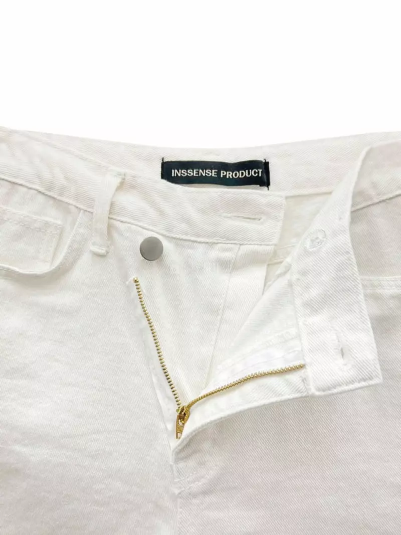 Inssense - Korean Women Fashion - #womensfashion - Cross White Denim Shorts - 8