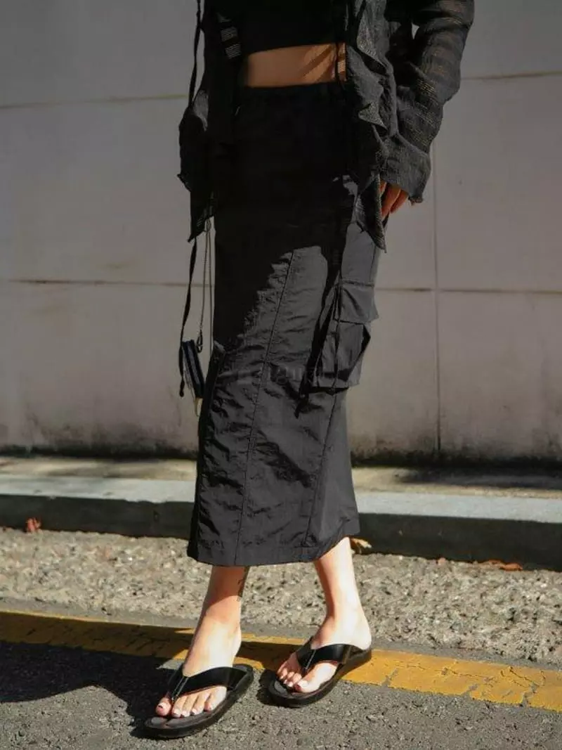 Inssense - Korean Women Fashion - #womensfashion - Nylon D Ring Midi Skirt - 6