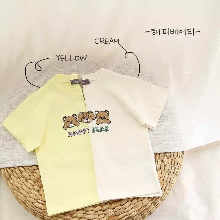 J-Room - Korean Children Fashion - #kidsshorts - Happy Bear Tee