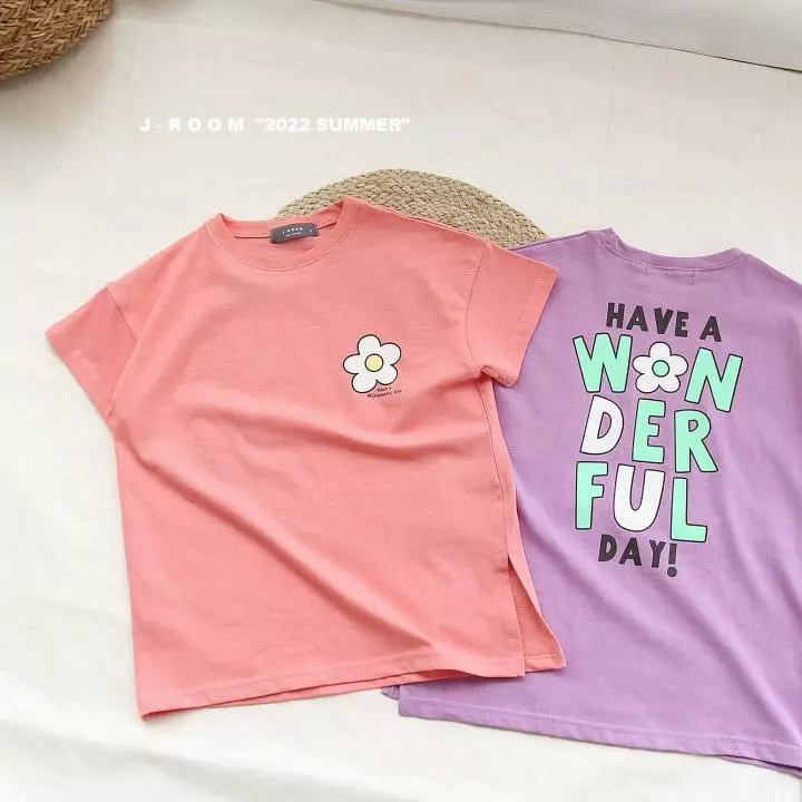 J-Room - Korean Children Fashion - #Kfashion4kids - Flower Lettering Long Tee - 4