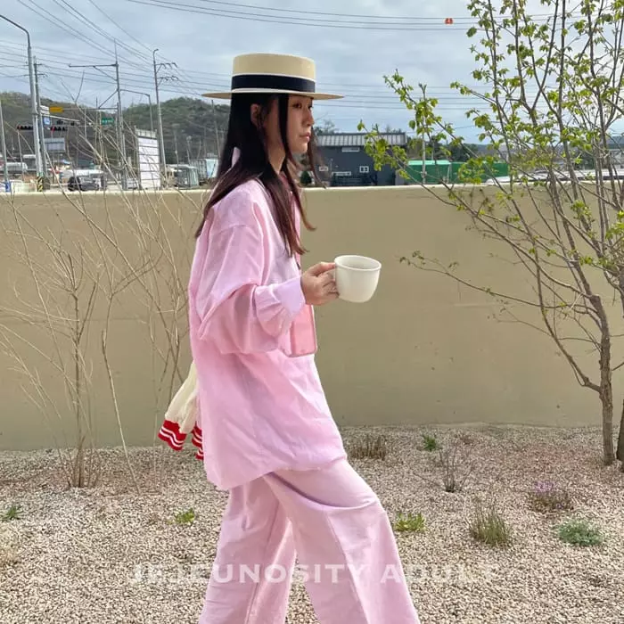 Jejeunosity - Korean Women Fashion - #momslook - Mom Pink Shirt - 3