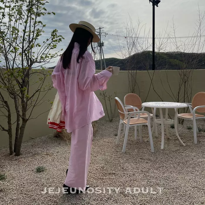 Jejeunosity - Korean Women Fashion - #momslook - Mom Pink Shirt - 4