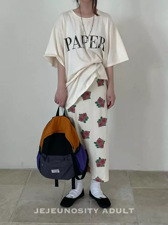 Jejeunosity - Korean Women Fashion - #vintageinspired - Mom Paper Tee