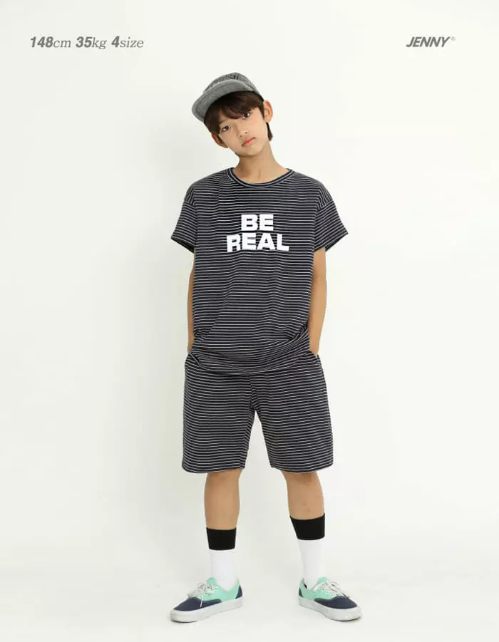 Jenny Basic - Korean Children Fashion - #todddlerfashion - Real Stripes Top Bottom Set - 10