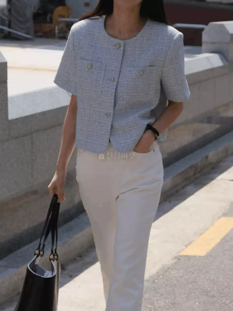 Jinsim - Korean Women Fashion - #momslook - Lea Twid Jacket - 11