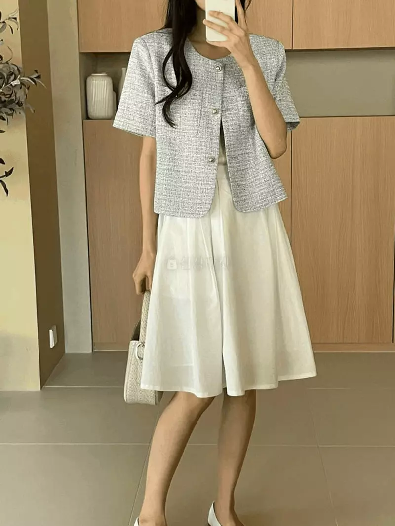 Jinsim - Korean Women Fashion - #momslook - Lea Twid Jacket - 3