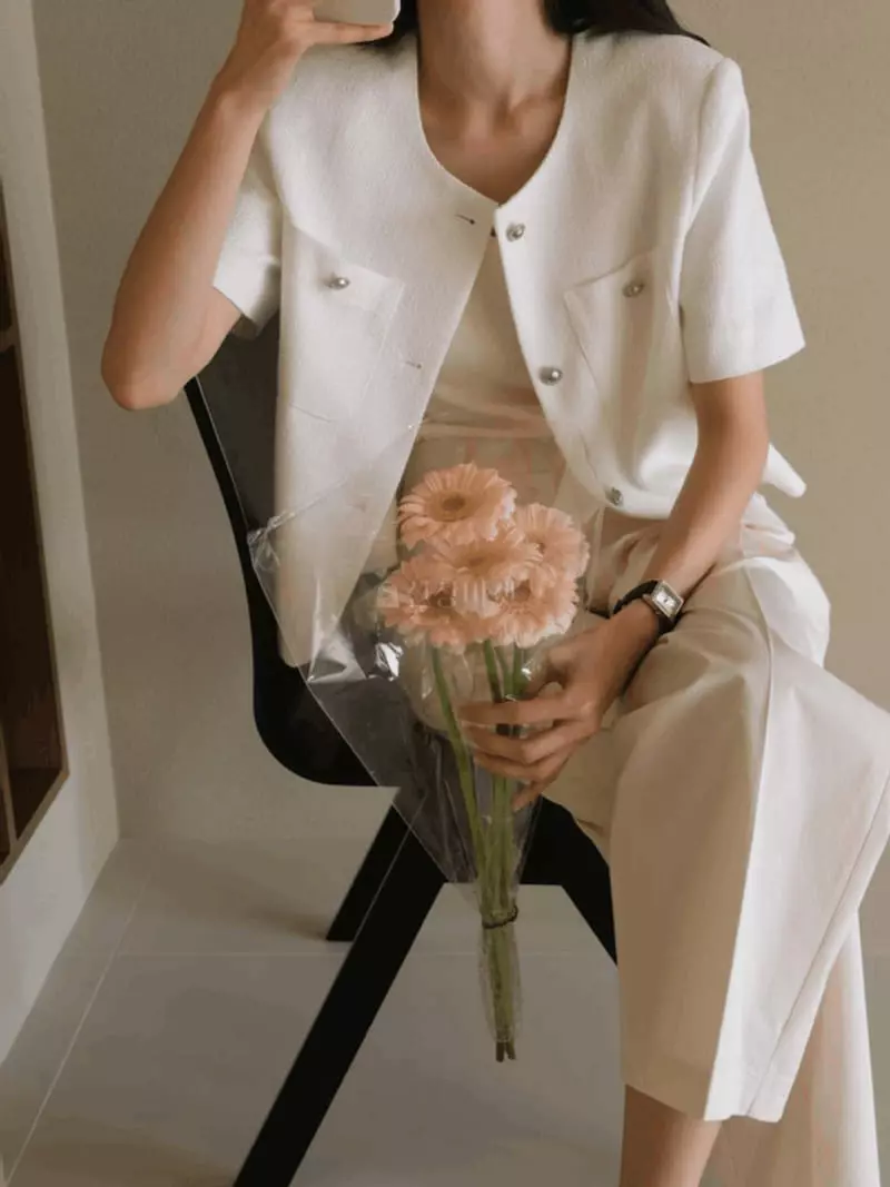 Jinsim - Korean Women Fashion - #momslook - Lea Twid Jacket - 5