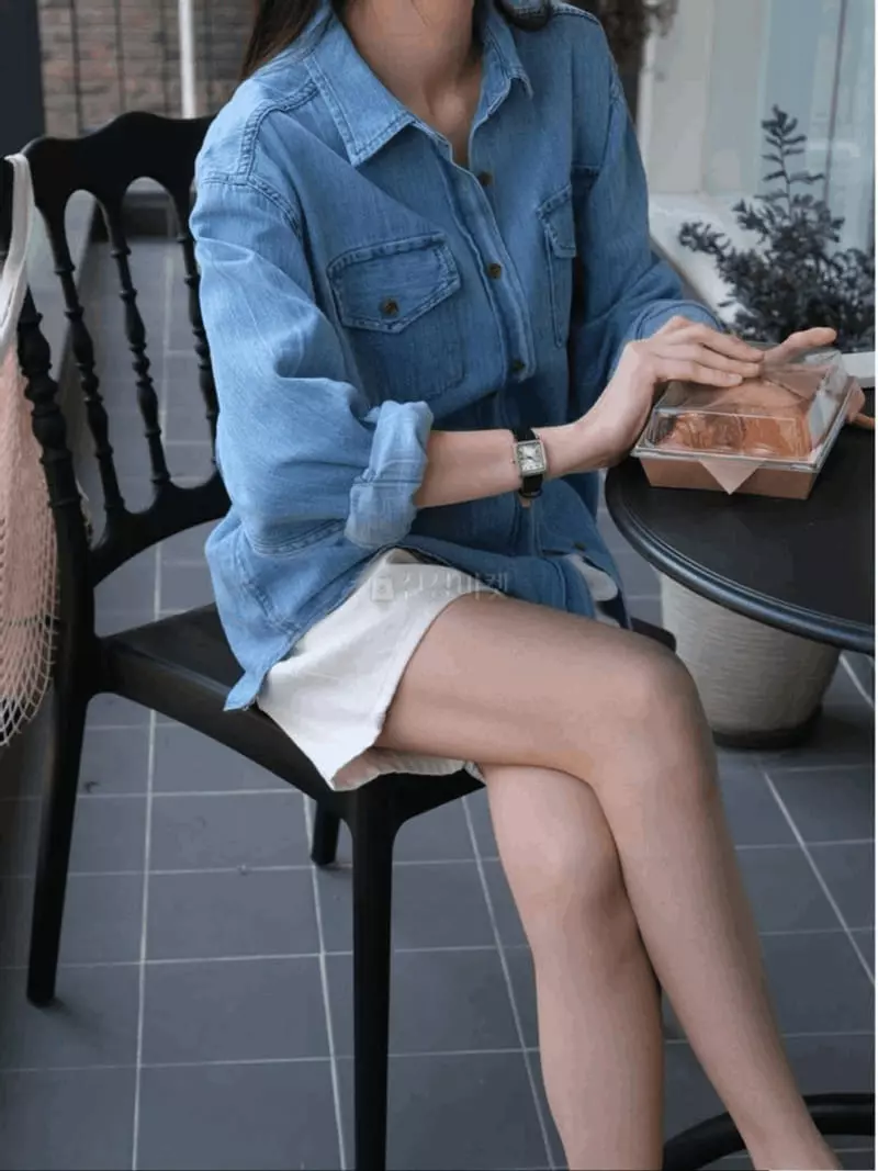 Jinsim - Korean Women Fashion - #momslook - Silvia Denim Shirt - 6