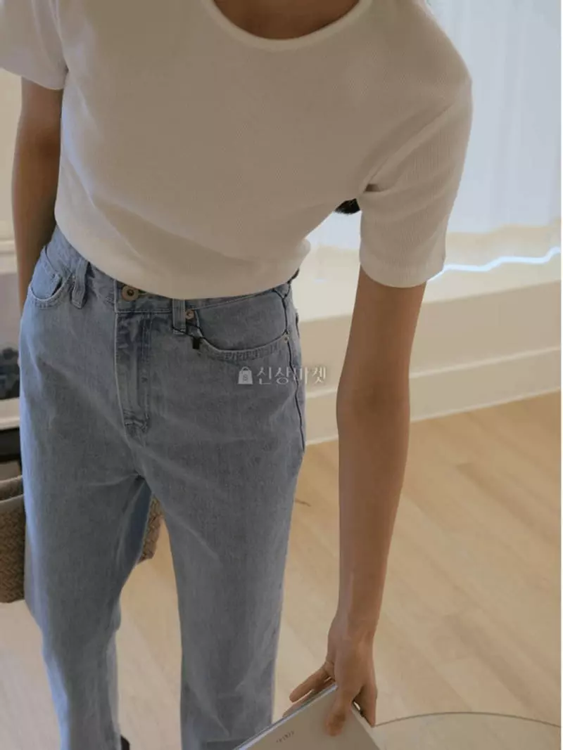 Jinsim - Korean Women Fashion - #pursuepretty - Basic Rib Tee