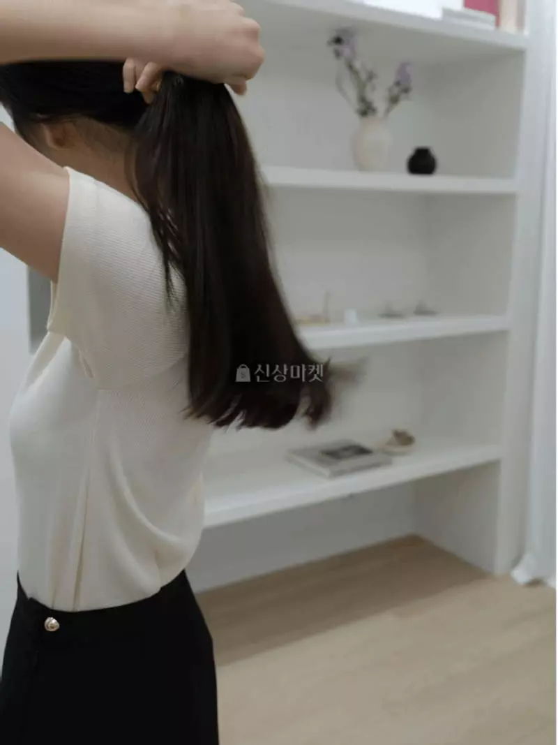 Jinsim - Korean Women Fashion - #romanticstyle - Basic Rib Tee - 3