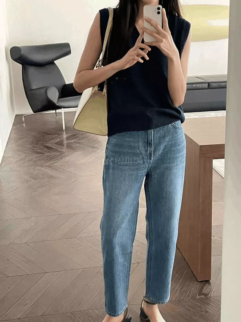 Jinsim - Korean Women Fashion - #vintageinspired - Flu Knit Vest
