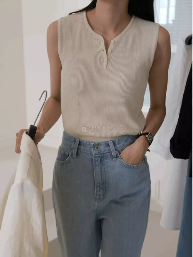 Jinsim - Korean Women Fashion - #momslook - Bookle Sleeveless - 4