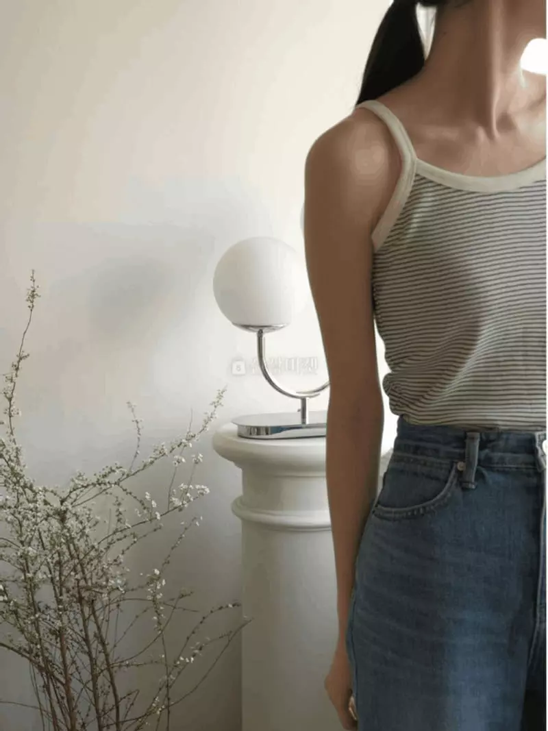 Jinsim - Korean Women Fashion - #womensfashion - Stripes Sleeveless - 5