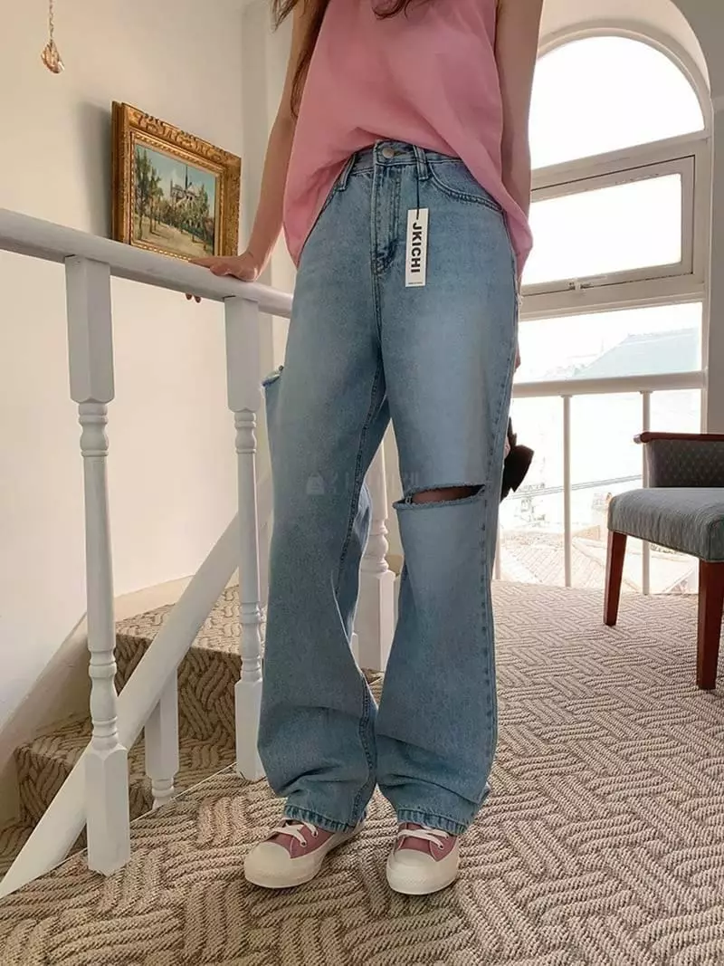 Jkichi - Korean Women Fashion - #momslook - 776 Cutting Pants - 2