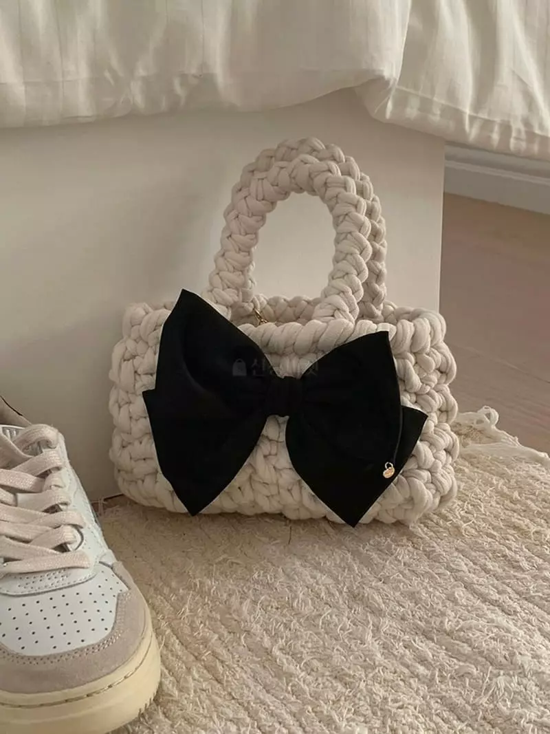 Jkichi - Korean Women Fashion - #momslook - Ribbon Tote Bag