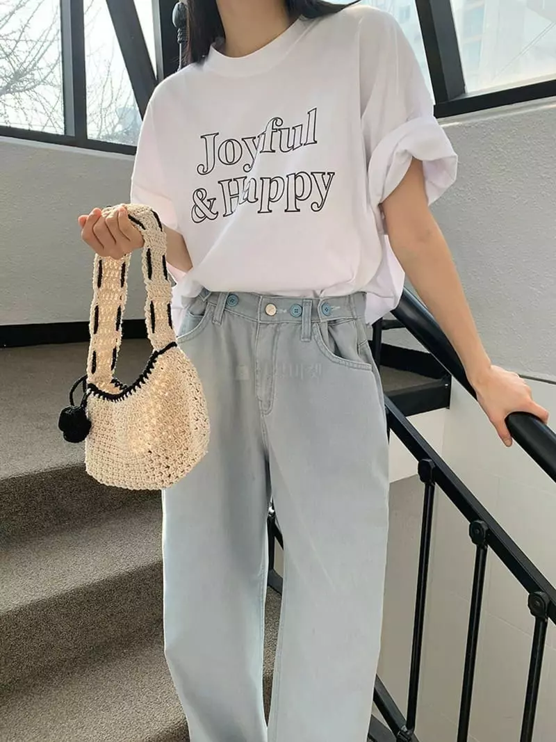 Jkichi - Korean Women Fashion - #momslook - Joyful Tee - 2