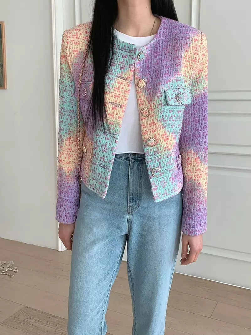 Jkichi - Korean Women Fashion - #momslook - Rainbow Jacket - 2