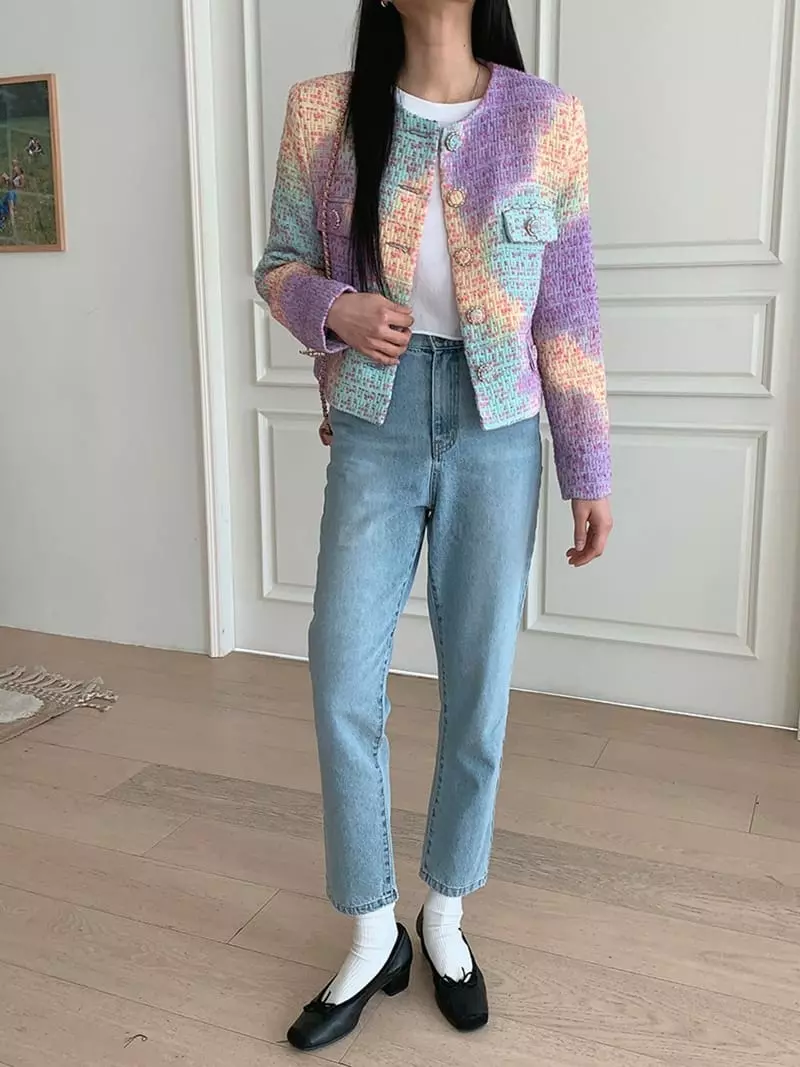 Jkichi - Korean Women Fashion - #momslook - Rainbow Jacket - 3
