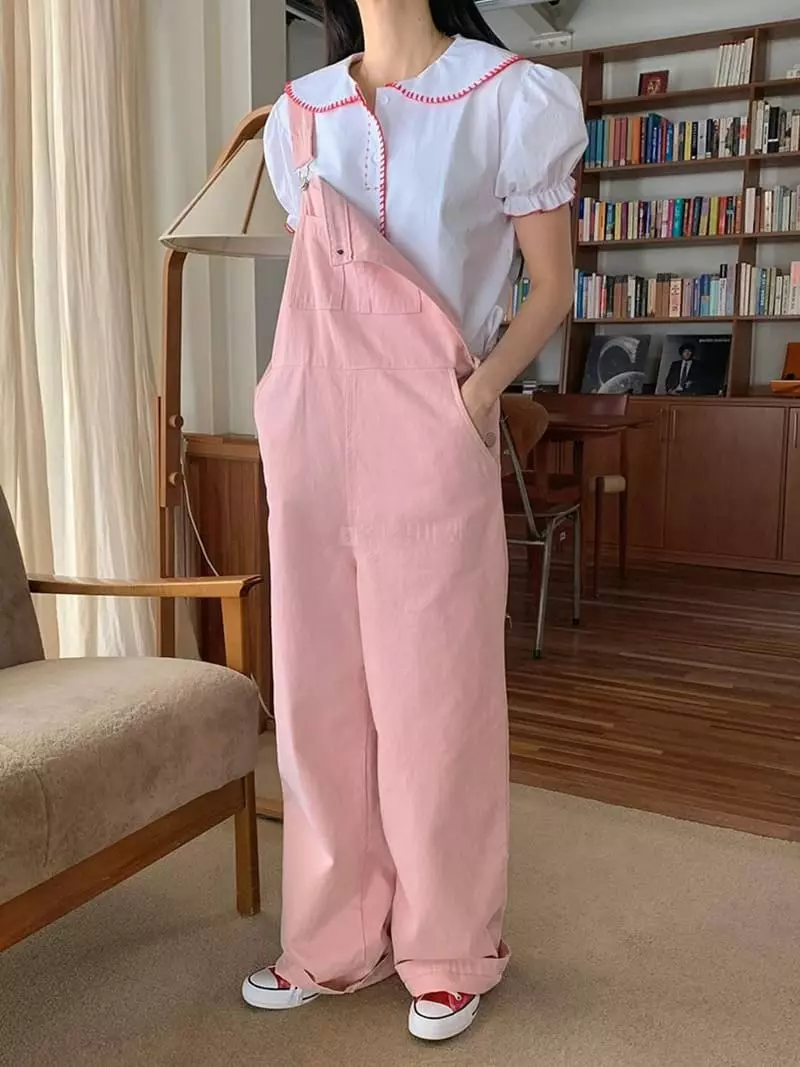 Jkichi - Korean Women Fashion - #vintagekidsstyle - Bio Dungarees Pants - 4