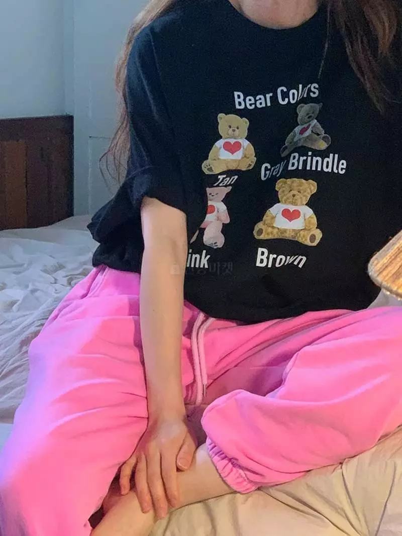 Jkichi - Korean Women Fashion - #restrostyle - Color Bear Tee - 3