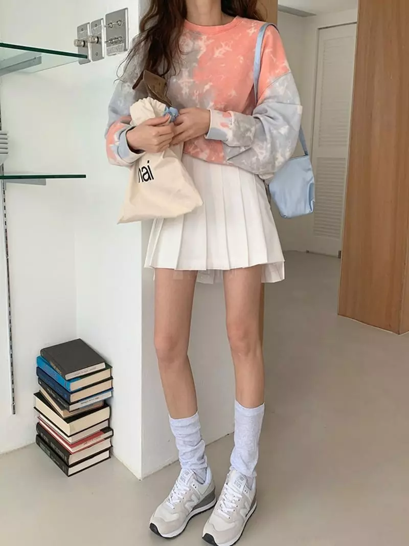 Jkichi - Korean Women Fashion - #restrostyle - 22 Water Paint Sweatshirt