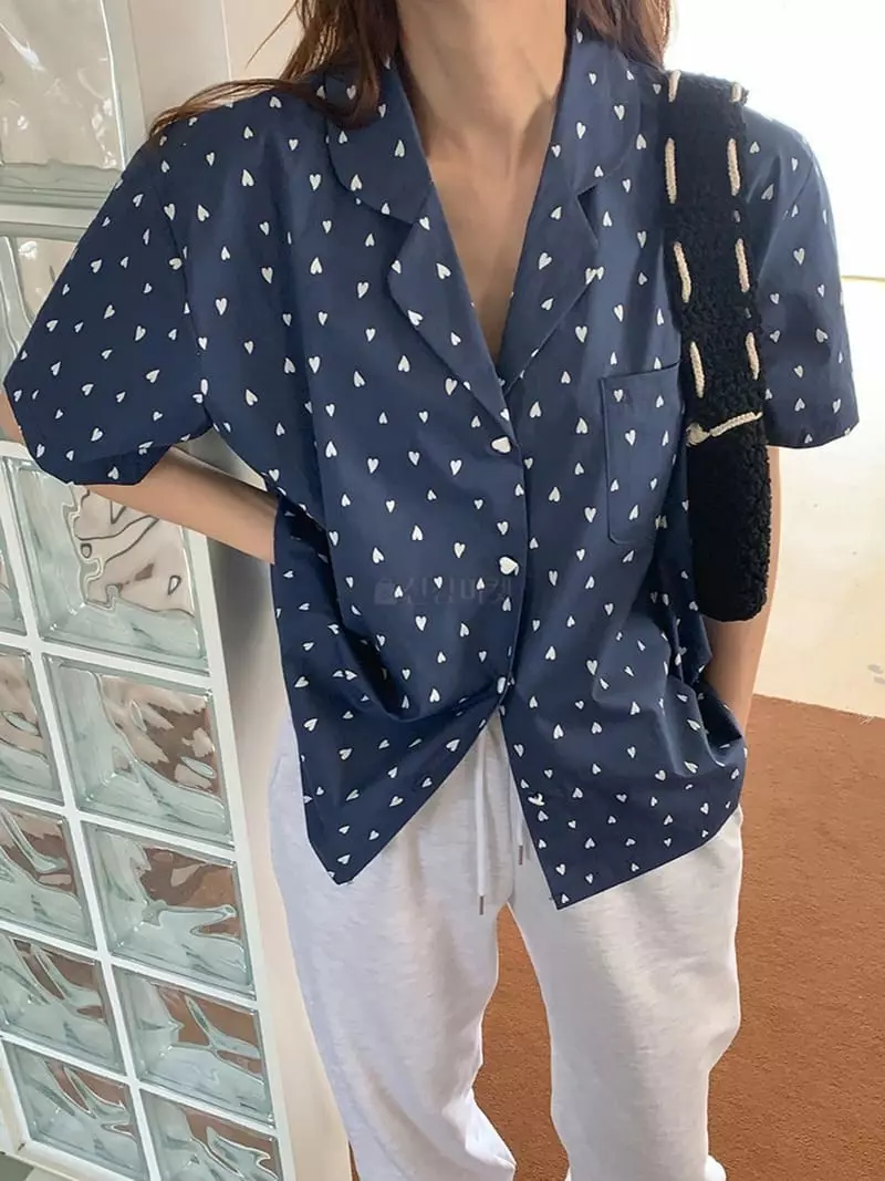 Jkichi - Korean Women Fashion - #romanticstyle - Heart Shirt - 10