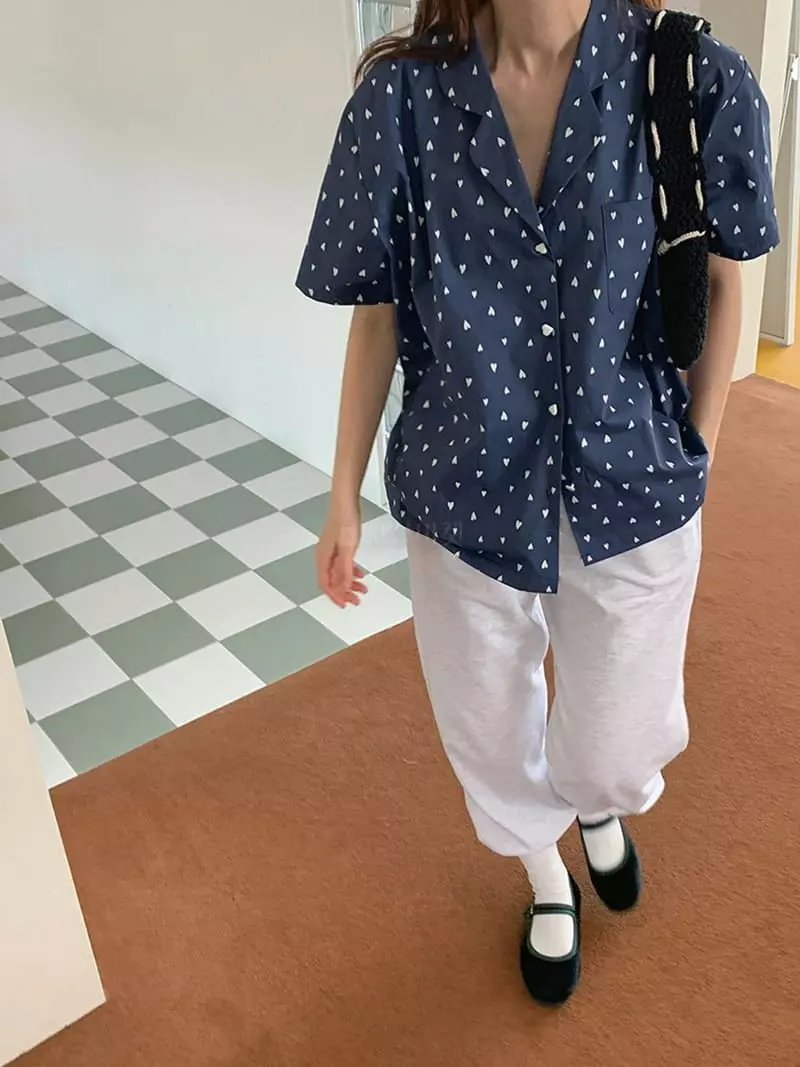 Jkichi - Korean Women Fashion - #shopsmall - Heart Shirt - 11