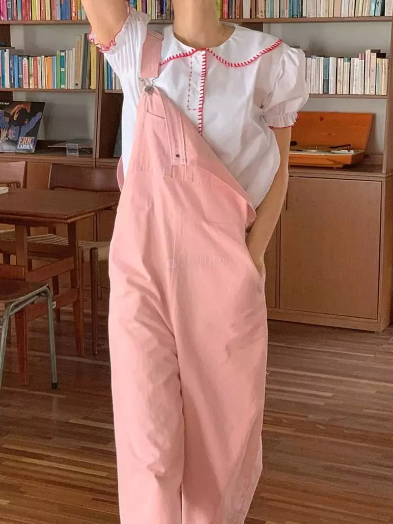 Jkichi - Korean Women Fashion - #vintagekidsstyle - Bio Dungarees Pants - 3