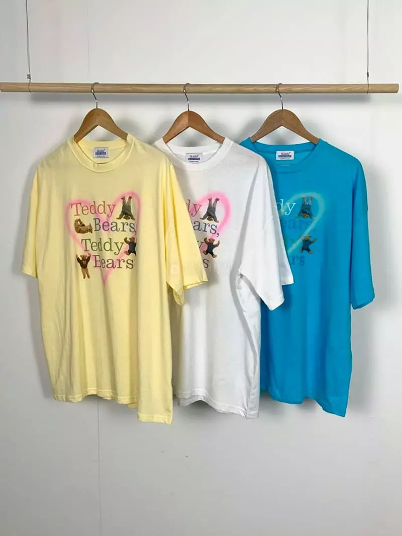 Jkichi - Korean Women Fashion - #momslook - Pastel Bear Tee - 4