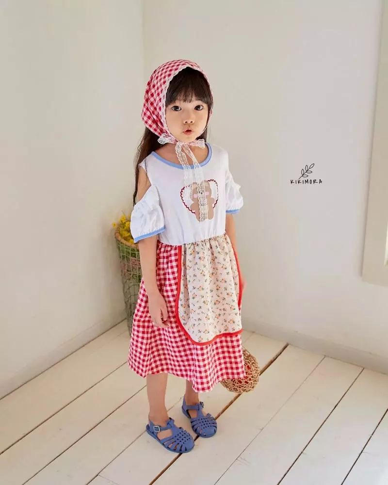 Kikimora - Korean Children Fashion - #childrensboutique - Heart Apron One-piece - 8