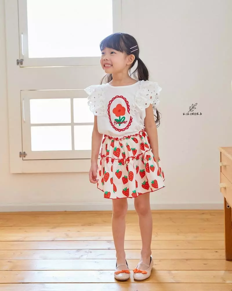Kikimora - Korean Children Fashion - #designkidswear - Strawberry Cancan Skirt - 3