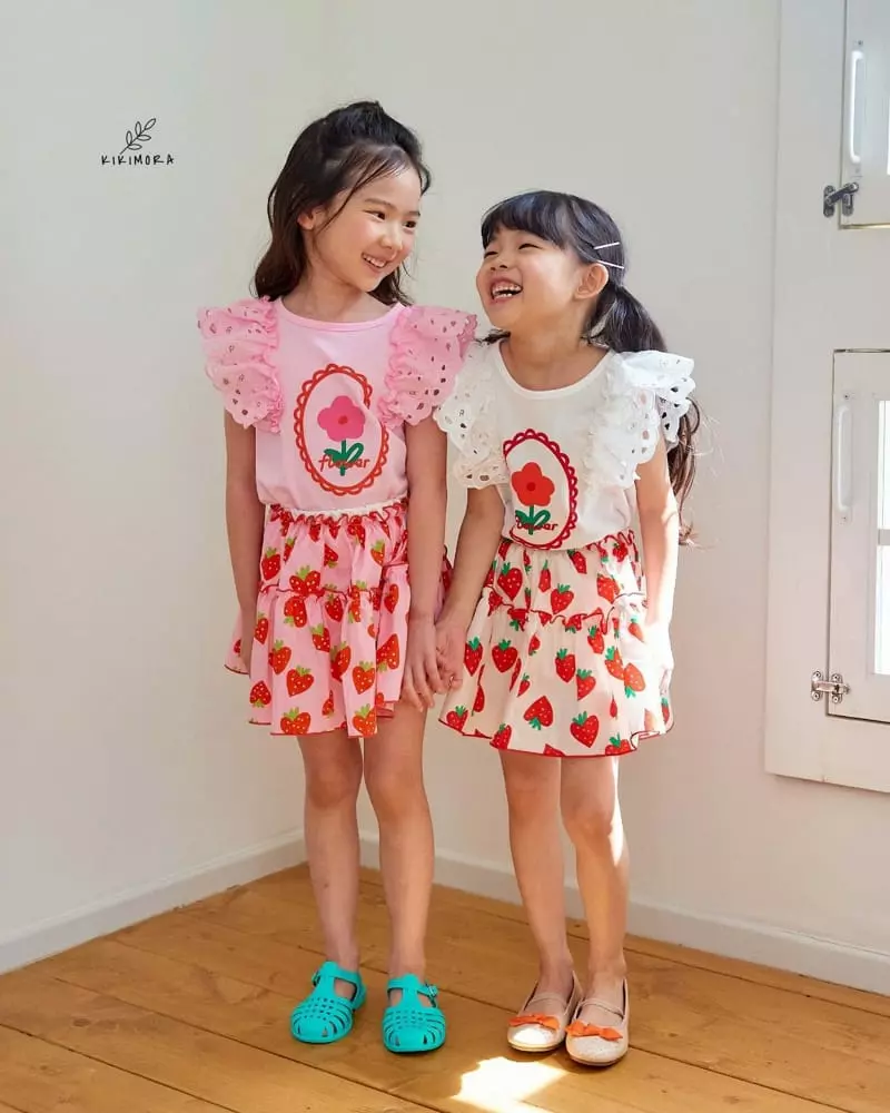 Kikimora - Korean Children Fashion - #designkidswear - Strawberry Cancan Skirt - 4