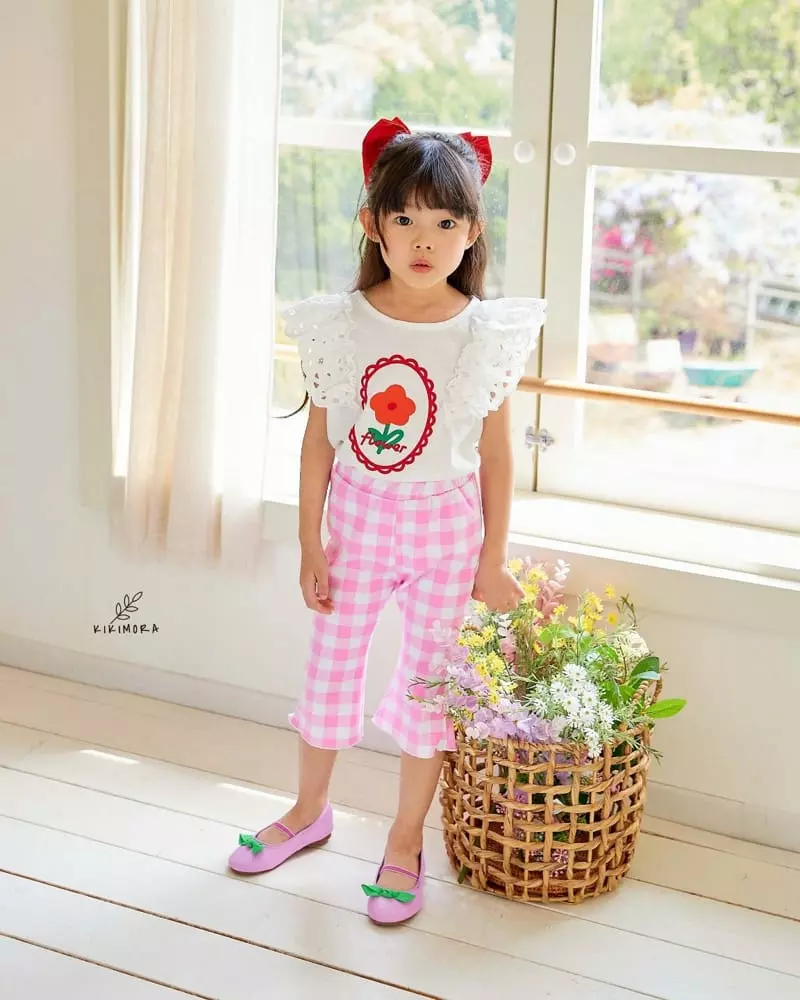 Kikimora - Korean Children Fashion - #kidsshorts - Check Check Bootscut Pants - 2