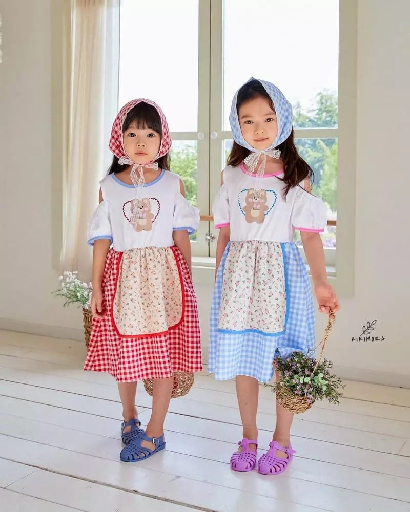 Kikimora - Korean Children Fashion - #littlefashionista - Heart Apron One-piece - 2