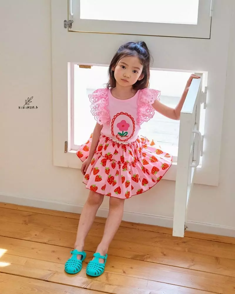 Kikimora - Korean Children Fashion - #littlefashionista - Strawberry Cancan Skirt - 10