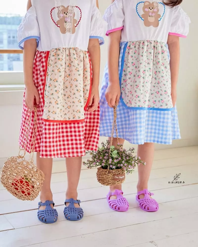 Kikimora - Korean Children Fashion - #magicofchildhood - Heart Apron One-piece - 4
