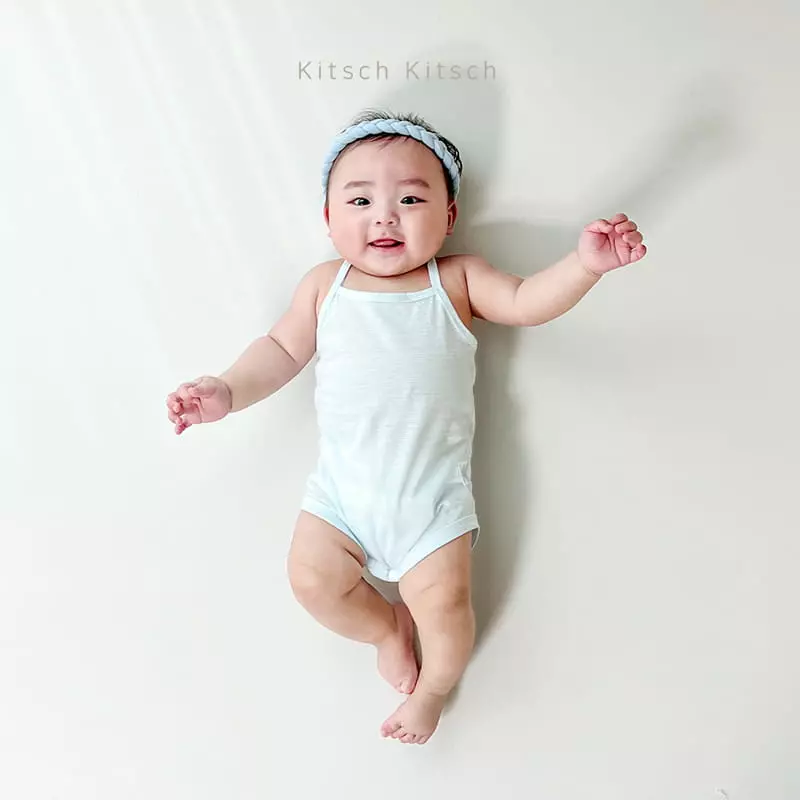Kitsch Kitsch - Korean Baby Fashion - #babyfashion - Summer Short Sleeves String Sleeveless Round Sleeveless Bodysuit Set - 7