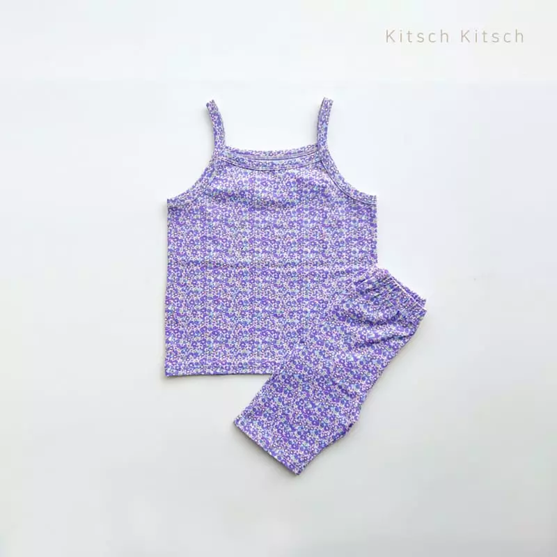 Kitsch Kitsch - Korean Children Fashion - #Kfashion4kids - Flower Road Retro Sleeveless Easywear Set - 2