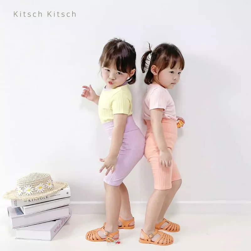 Kitsch Kitsch - Korean Children Fashion - #prettylittlegirls - Sweet Summer Color Rib Easywear Set - 4