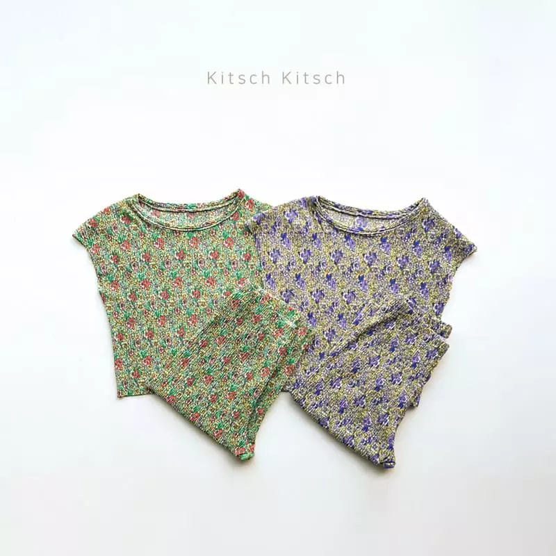 Kitsch Kitsch - Korean Children Fashion - #childofig - Retro Pleats Top Bottom Set - 3