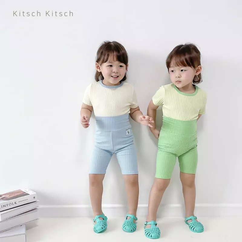 Kitsch Kitsch - Korean Children Fashion - #childrensboutique - Sweet Summer Color Rib Easywear Set - 6