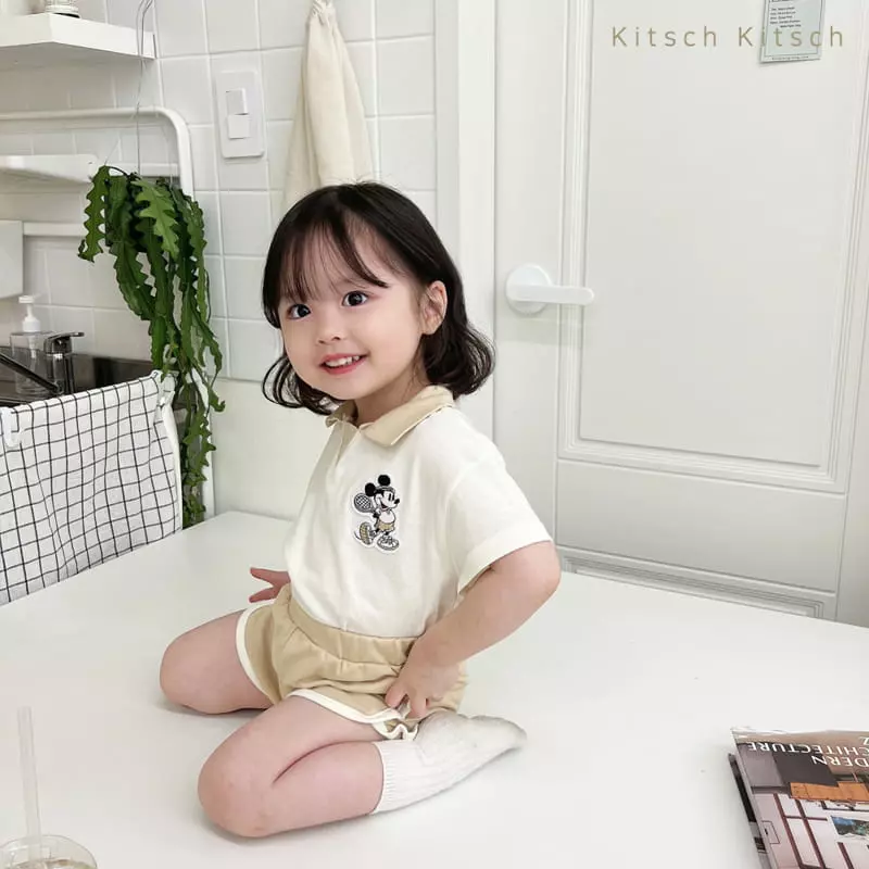 Kitsch Kitsch - Korean Children Fashion - #designkidswear - Let's Play Tennis Mickey Top Bottom Set Pants Color - 9
