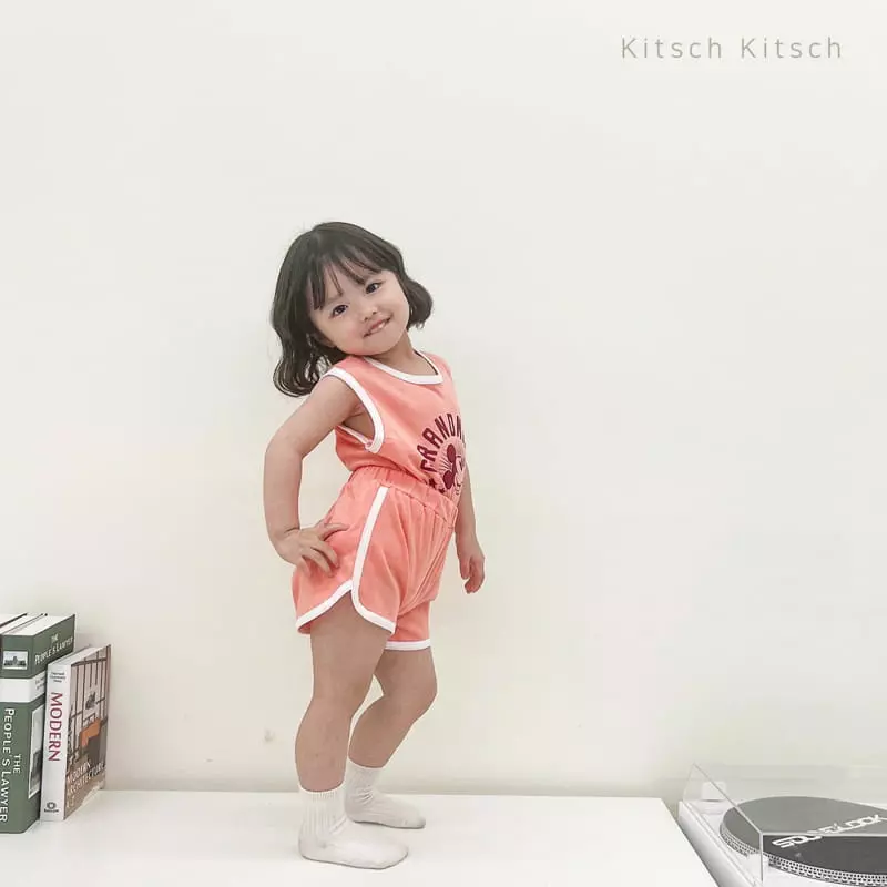 Kitsch Kitsch - Korean Children Fashion - #designkidswear - Shining Short Sleeves Sleeveless Shorts Set - 8
