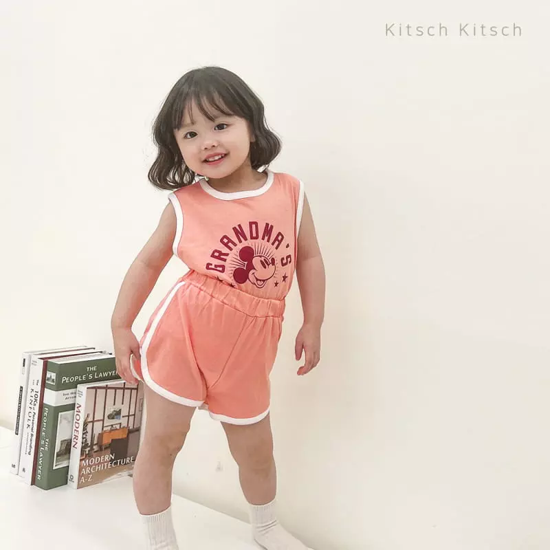 Kitsch Kitsch - Korean Children Fashion - #kidsshorts - Shining Short Sleeves Sleeveless Shorts Set - 11