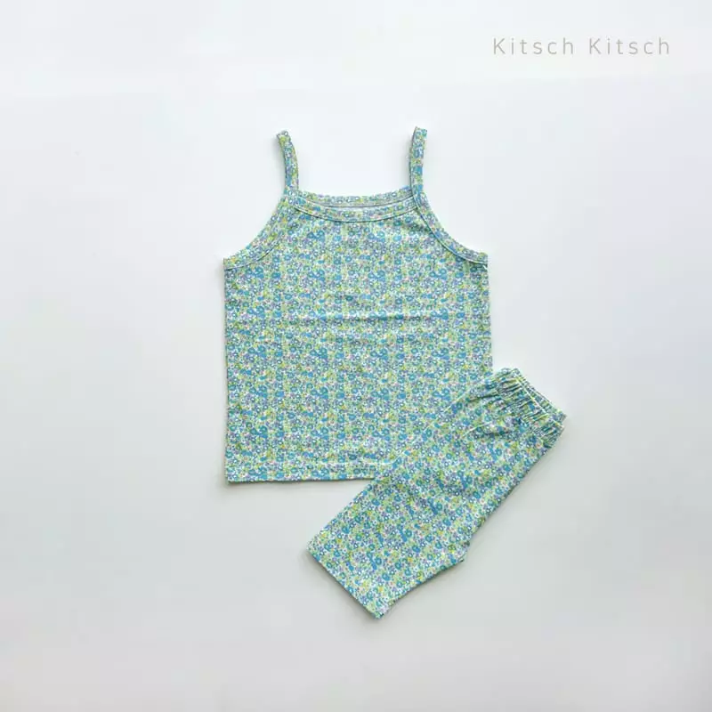 Kitsch Kitsch - Korean Children Fashion - #littlefashionista - Flower Road Retro Sleeveless Easywear Set - 4