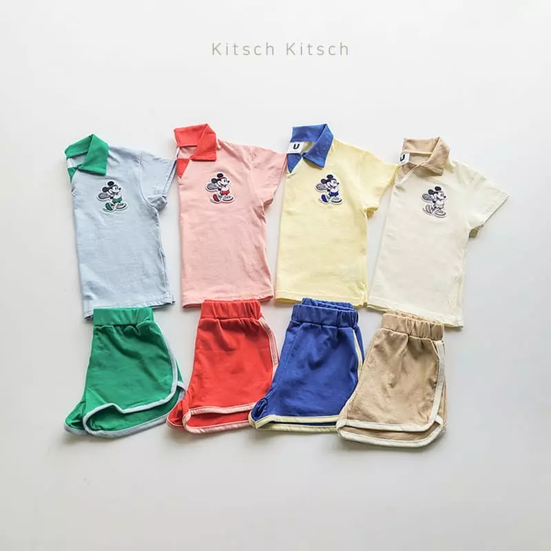 Kitsch Kitsch - Korean Children Fashion - #magicofchildhood - Let's Play Tennis Mickey Top Bottom Set Pants Color - 3