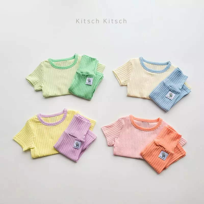Kitsch Kitsch - Korean Children Fashion - #magicofchildhood - Sweet Summer Color Rib Easywear Set