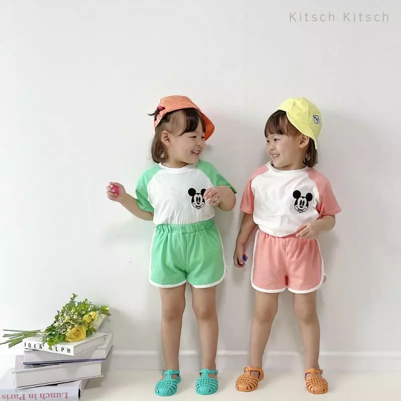 Kitsch Kitsch - Korean Children Fashion - #minifashionista - Shining Short Sleeves Sleeveless Shorts Set - 3